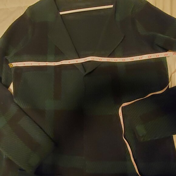 CLEO Green & Black Plaid Knit Cardigan - Picture 6 of 8